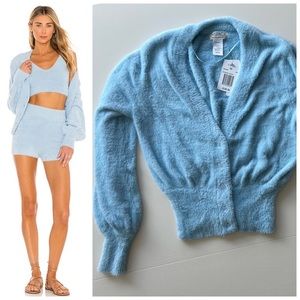 NWT L*SPACE Fuzzy Daydreamin’ Cardigan in Sky Blue